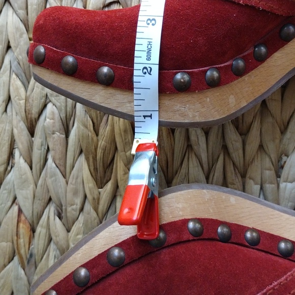 Pedro Garcià red suede studded ankle booties 37.5 - Picture 6 of 11